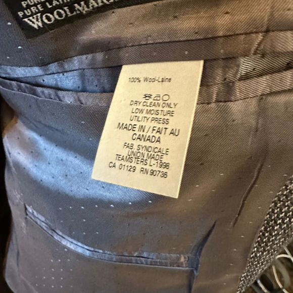 Calvin Klein Men's Gray Wool Blazer Size 42 L - Picture 6 of 7